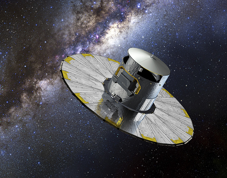 Artist view, the Gaia satellite in space