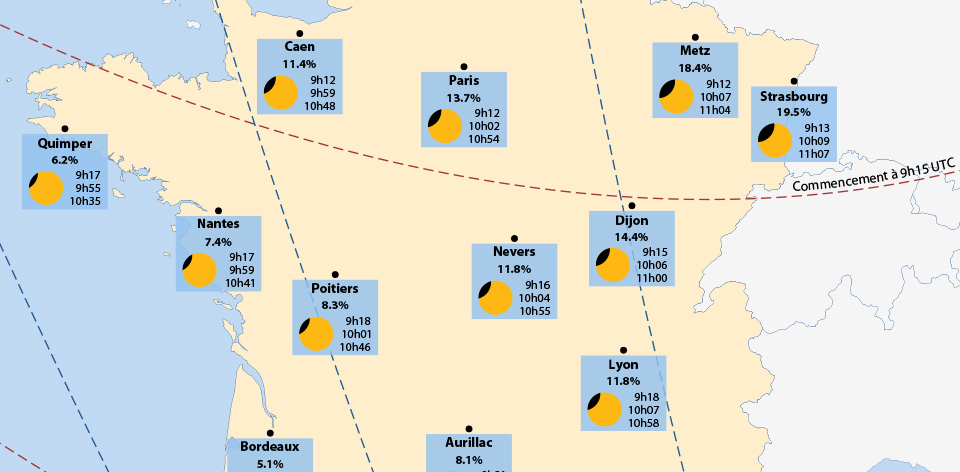 Une éclipse de Soleil sans ombre le 25 octobre 2022