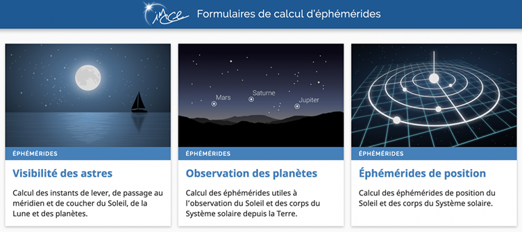 Imcce News Ouverture Des Formulaires De Calcul D