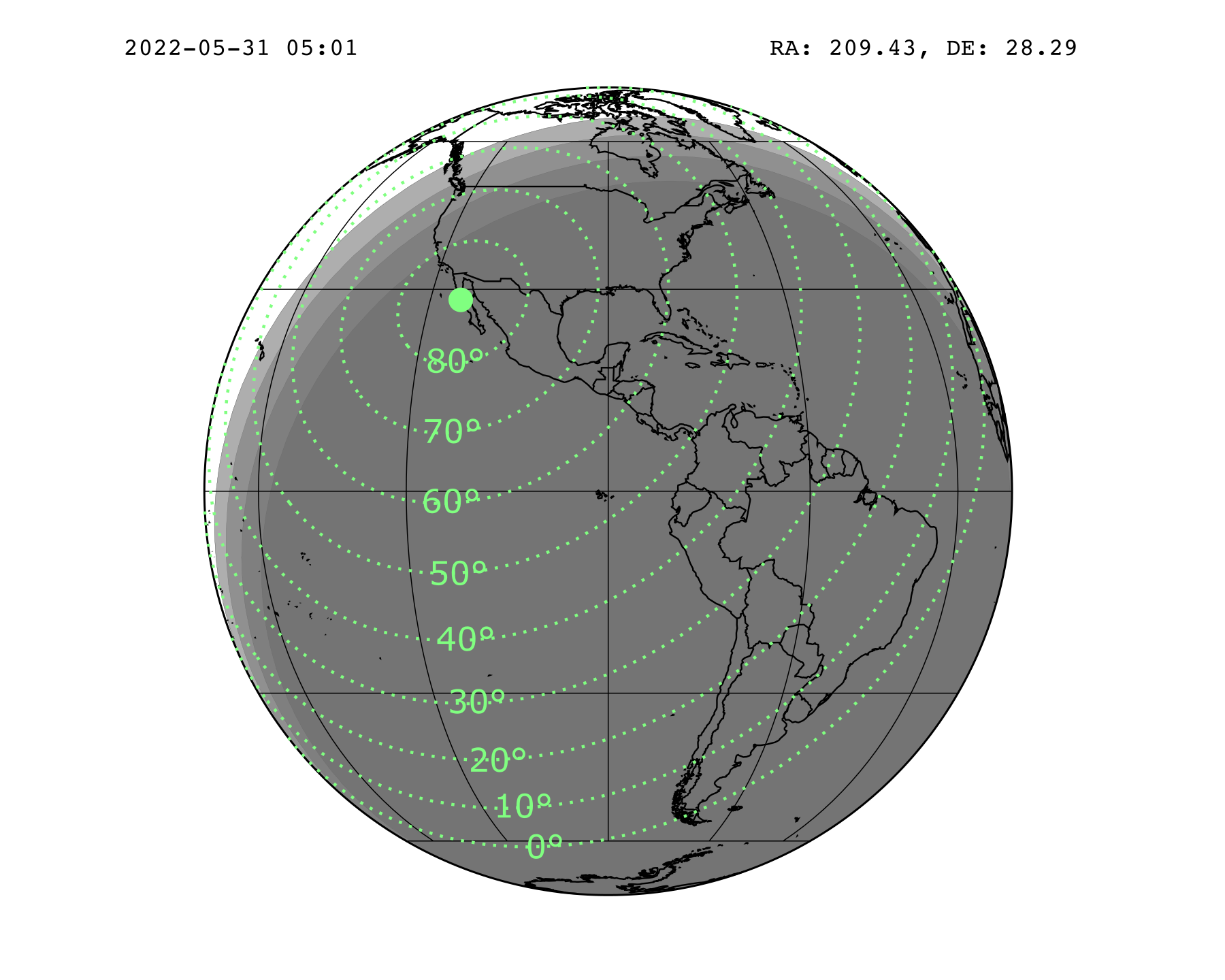 tau-Herculids visibility map