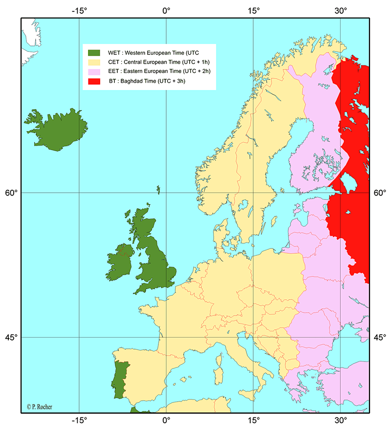 Décalage horaire en Europe