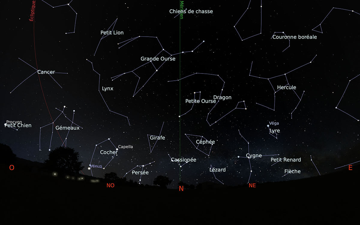 carte du ciel nord du mois de mai 2020