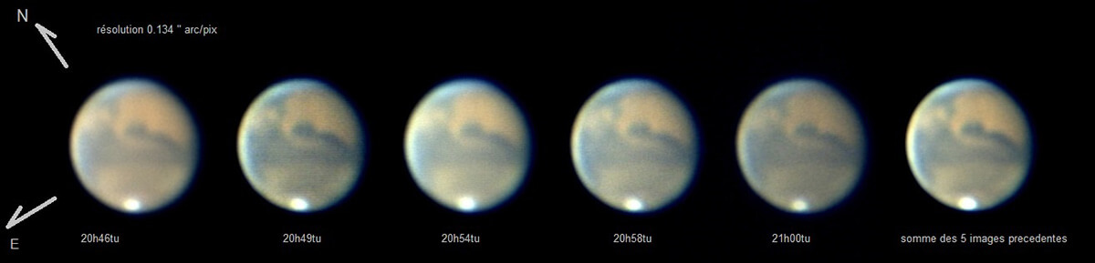 Images de Mars faites le 17 septembre 2019 sur le C14 de la coupole ouest des Makes