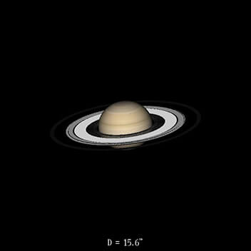 Saturne le 16 mars 2021