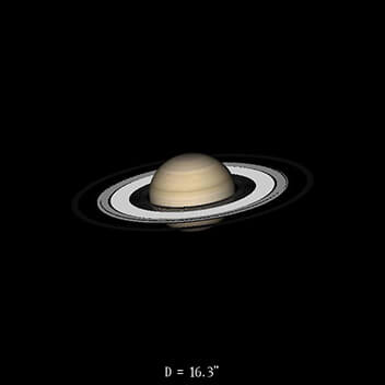 Saturne le 16 avril 2021