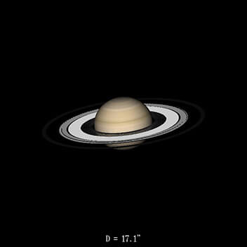 Saturne le 16 mai 2021