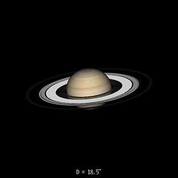 Saturne le 16&nbsp;juillet 2021