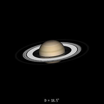 Saturne le 16&nbsp;août 2021