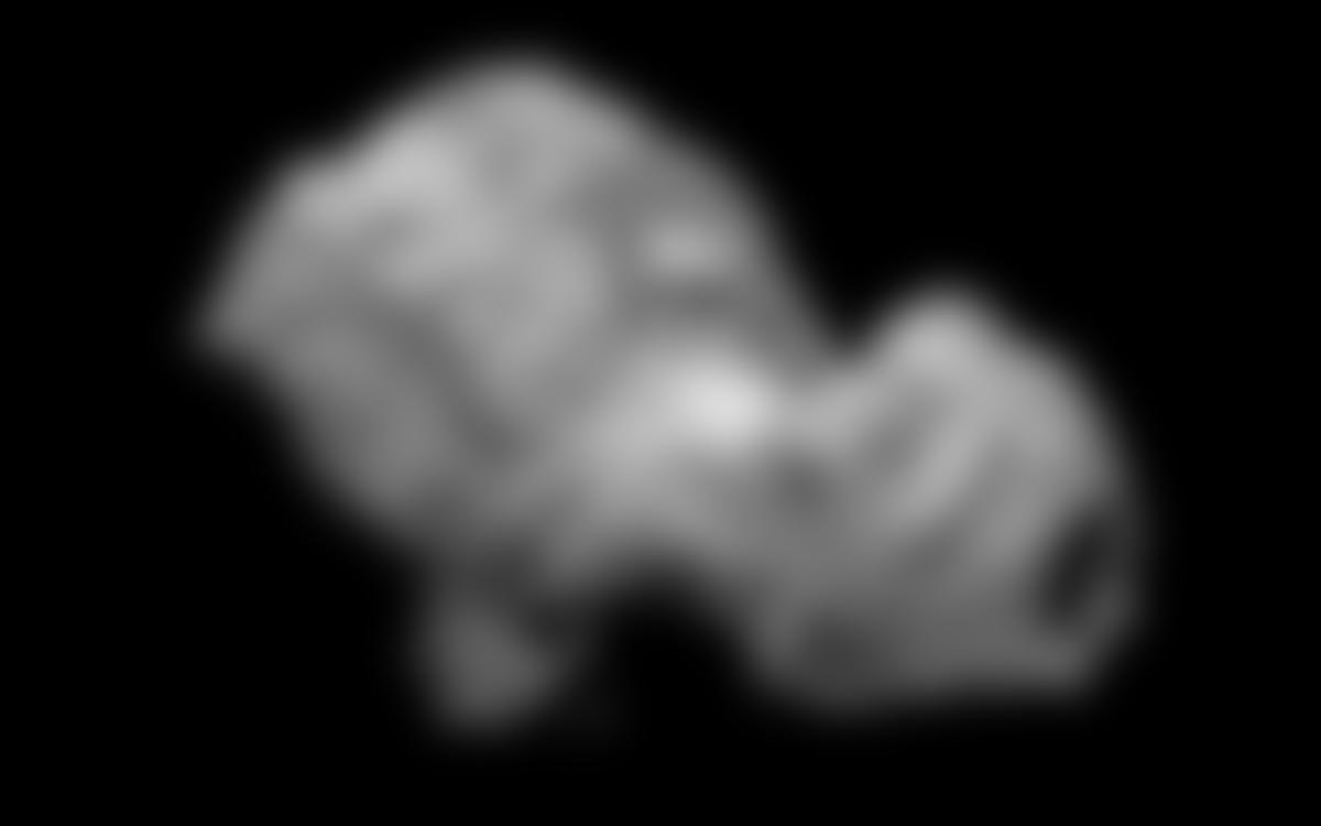 67P/Tchourioumov-Guérassimenko photographiée par la sonde Rosetta le 3 août 2014, à une distance d’environ 285 kilomètres