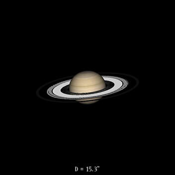 Saturne le 16 février 2022