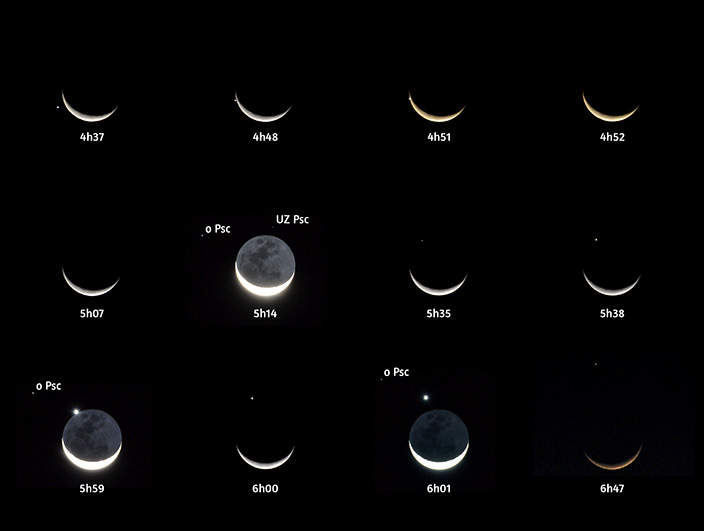 Occultation de Vénus par la Lune du 27 mai 2022 photographiée depuis La Réunion