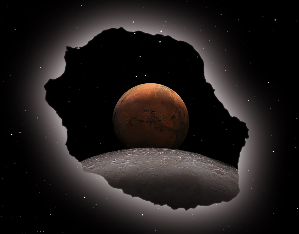 Mars sera de nouveau occultée par la Lune le 3 janvier, cette fois-ci dans l’hémisphère sud