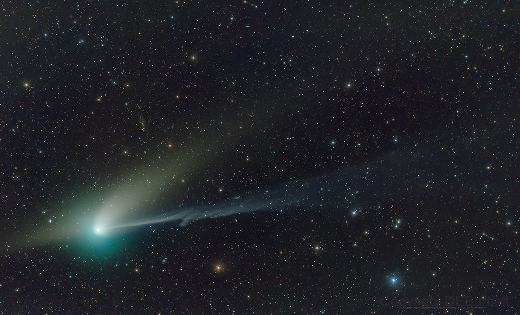 La comète C/2022 E3 (ZTF) photographiée le 21 janvier 2023 alors qu’elle traversait la constellation du Dragon.