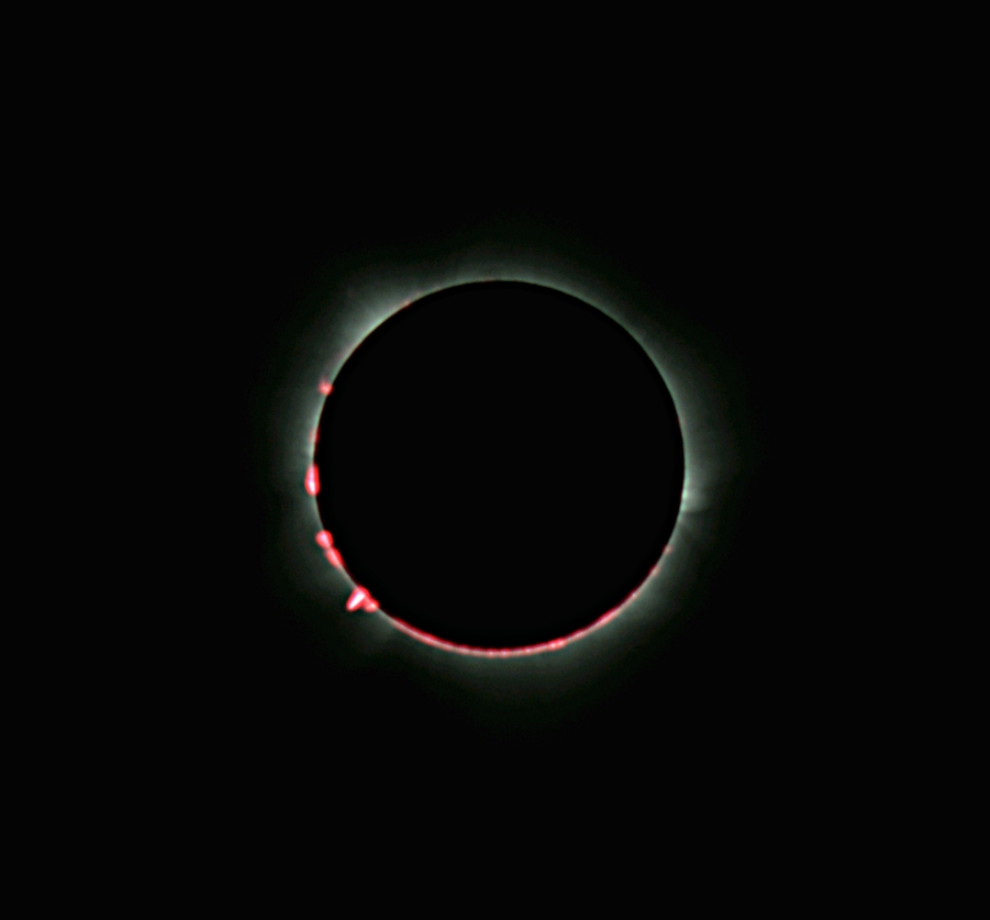Photographie de la phase de totalité de l’éclipse hybride de Soleil du 20 avril 2023 depuis l’Australie