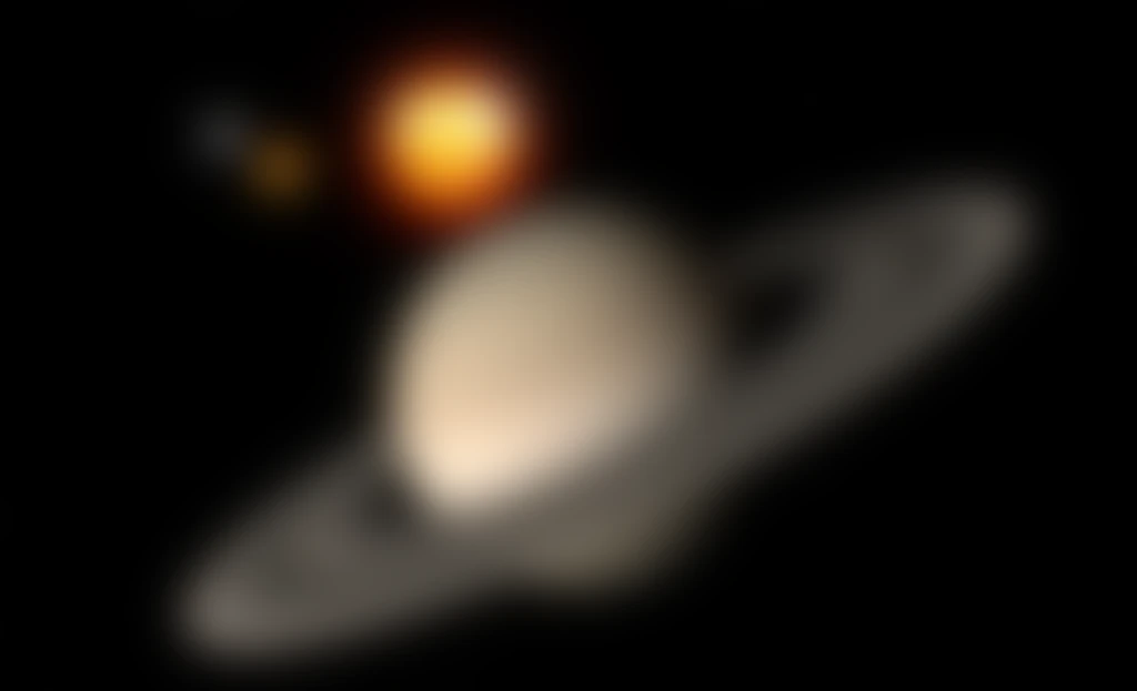 Simulation 3d de la conjonction Saturne-Vénus.